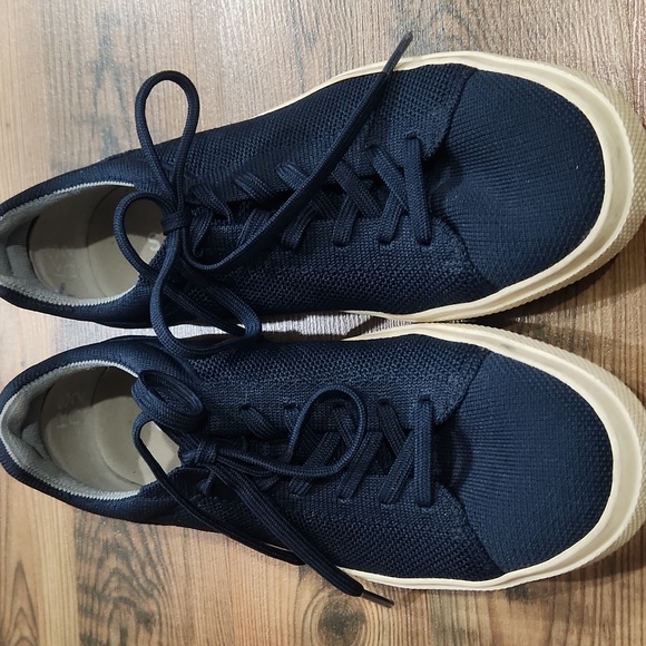Rothy's Shoes - Rothy's Casual Weekend Sneaker Woven Washable Lightweight RS02 Navy White Size 7